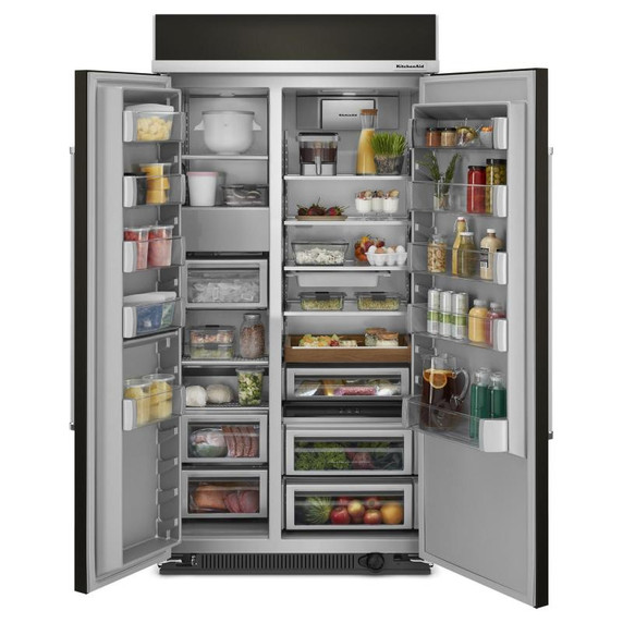 Kitchenaid® 25.5 Cu Ft. 42" Built-In Side-by-Side Refrigerator with PrintShield™ Finish KBSN702MBS