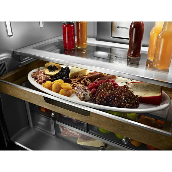 Kitchenaid® 23.8 cu. ft. 36" Counter-Depth French Door Platinum Interior Refrigerator with PrintShield™ Finish KRFC704FPS