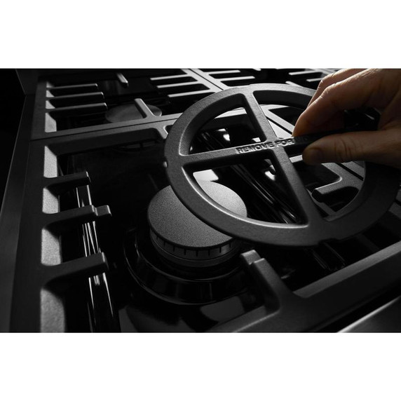 KitchenAid® 48'' Smart Commercial-Style Dual Fuel Range with Griddle KFDC558JMB