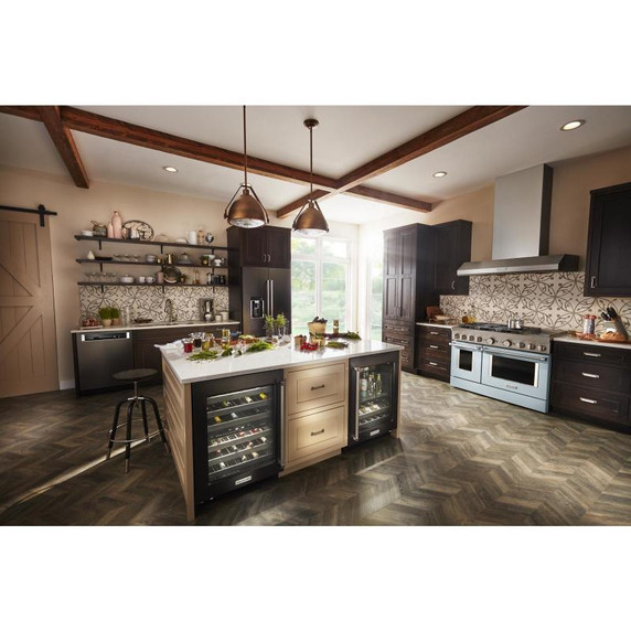 KitchenAid® 48'' Smart Commercial-Style Dual Fuel Range with Griddle KFDC558JMB
