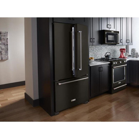 Kitchenaid® 22 cu. ft. 36-Inch Width Counter Depth French Door Refrigerator with Interior Dispense and PrintShield™ Finish KRFC302EBS