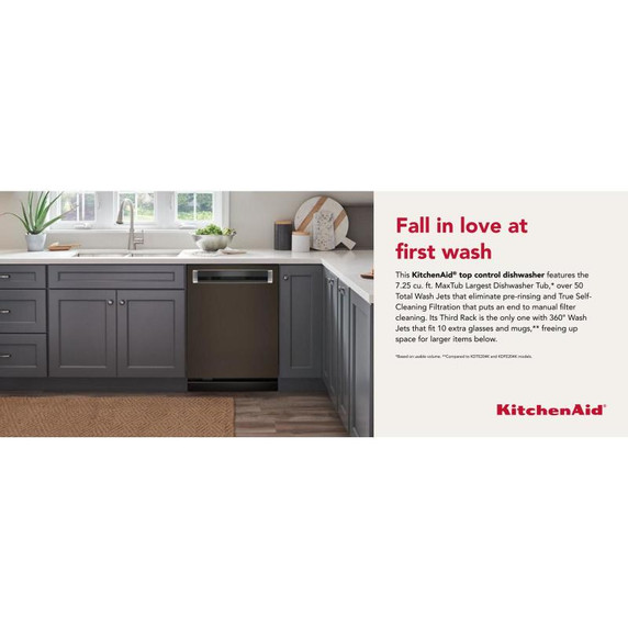 Kitchenaid® 44 dBA Dishwasher in PrintShield™ Finish with 360° Max Jets™ Third Rack KDPM604KBS Kitchenaid® 44 dBA Dishwasher in PrintShield™ Finish with 360° Max Jets™ Third Rack KDPM604KBS