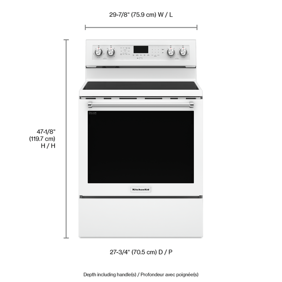 Kitchenaid® 30-Inch 5-Element Electric Convection Range YKFEG500EWH