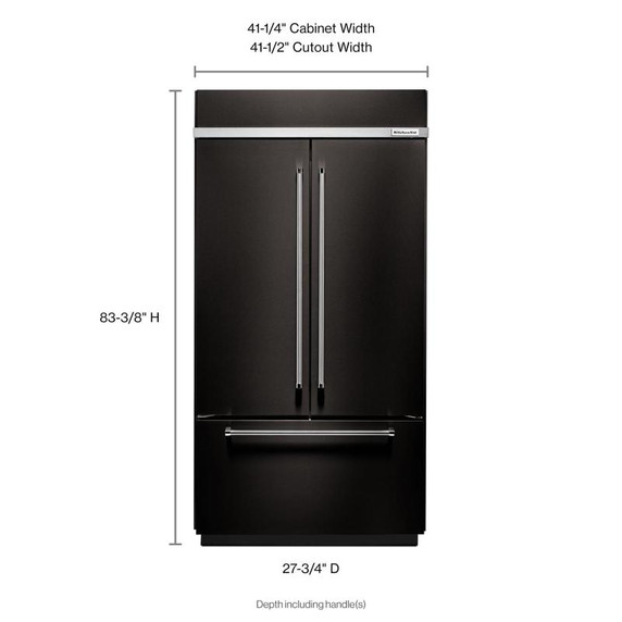 Kitchenaid® 24.2 Cu. Ft. 42" Width Built-In Stainless French Door Refrigerator with Platinum Interior Design KBFN502EBS