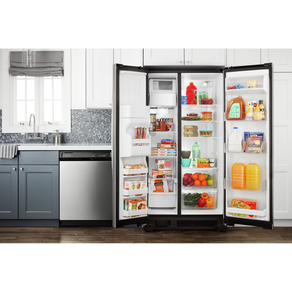 Amana® 33-inch Side-by-Side Refrigerator with Dual Pad External Ice and Water Dispenser ASI2175GRS