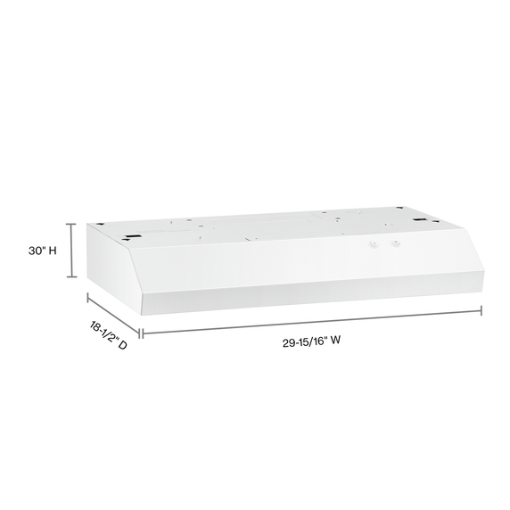 30 Range Hood with Full-Width Grease Filters WVU17UC0JW