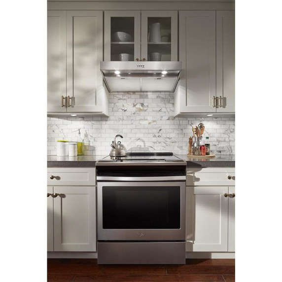 Whirlpool® 30" Range Hood with Dishwasher-Safe Full-Width Grease Filters WVU37UC0FS Whirlpool® 30" Range Hood with Dishwasher-Safe Full-Width Grease Filters WVU37UC0FS