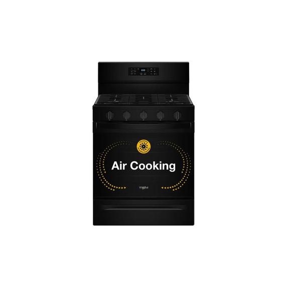 Whirlpool® 30-inch Gas Range with Air Fry and Air Baking, Self Cleaning, Rapid Preheat 5.0 CuFt Capacity WFGS5030RB