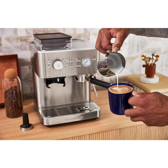 Kitchenaid® Semi Automatic Espresso Machine with Burr Grinder KES6551SX