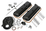 1965-95 BB CHEVROLET 396-454 ENGINE KIT WITHOUT PCV- ASPHALT BLACK POWDER-COATED TRANSDAPT 3060