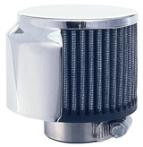 3 in. Tall CLAMP-ON Style Breather w/HOOD; 1-1/2 in. Tube; Cotton Filter-CHROME TRANSDAPT 5104
