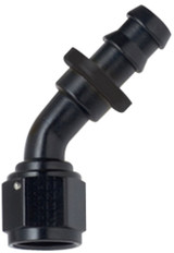 FRAGOLA Hose Fitting #16 45 Deg Push Lock Black FRG204516-BL