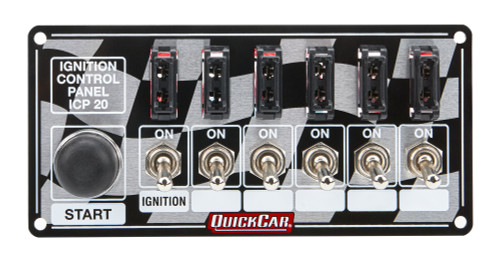 QUICKCAR RACING PRODUCTS Ignition Panel Fused w/Start Button QRP50-163
