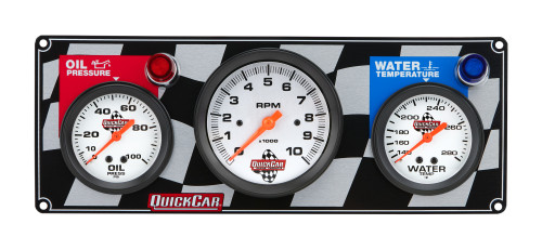 QUICKCAR RACING PRODUCTS Gauge Panel OP/WT W/Tach  QRP61-60313
