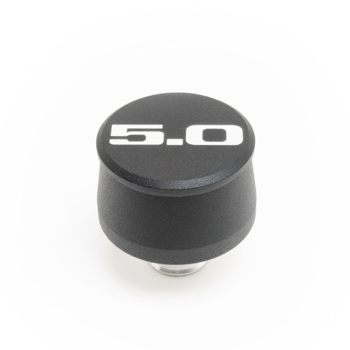 RACING POWER CO-PACKAGED Valve Cover Breather 5.0 Logo Black Each RPCR8217