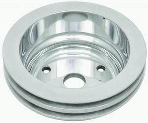 RACING POWER CO-PACKAGED Pol Alum SBC Double Gro ove Pulley RPCR9485POL