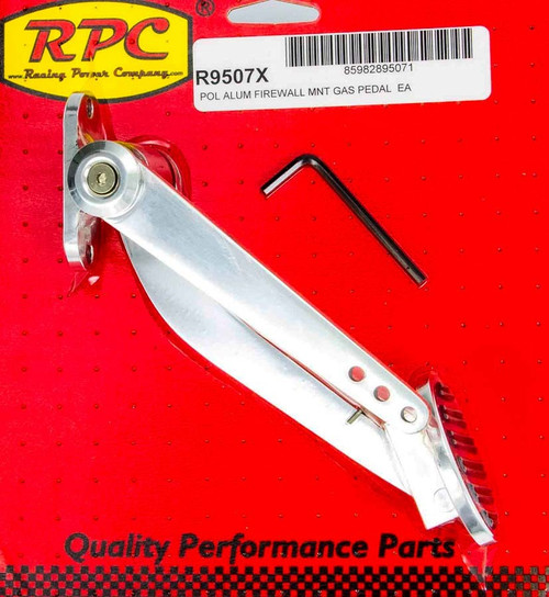 RACING POWER CO-PACKAGED Polished Alum Firewall Mount Gas Pedal RPCR9507X
