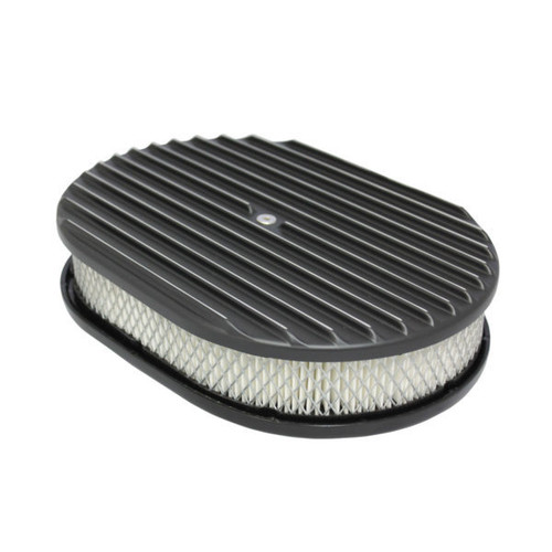 SPECIALTY PRODUCTS COMPANY Air Cleaner Kit  12in X 2in Oval Full Finned Top SPC6498BK