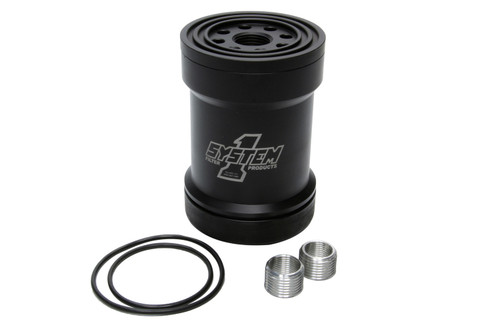 SYSTEM ONE Billet Oil Filter w/Blt Cap 75 Micron - Black SYS209-571B