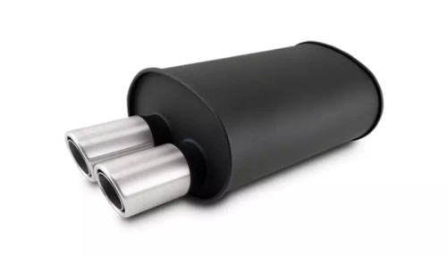 VIBRANT PERFORMANCE Streetpower Flat Black Oval Muffler 2.5in Inlet VIB12315