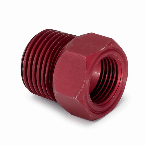 FITTING, ADAPTER, 1/2" NPT MALE, ALUMINUM, RED, FOR MECH. TEMP. GAUGE AUTO METER 2273