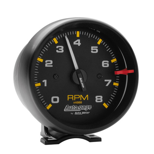 GAUGE, TACHOMETER, 3 3/4", 8K RPM, PEDESTAL, BLK DIAL BLK CASE, AUTOGAGE AUTO METER 2300