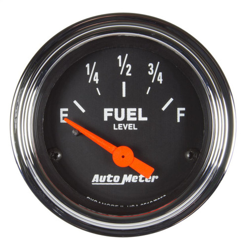 GAUGE, FUEL LEVEL, 2 1/16" , 73OE TO 10OF(AFTERMARKET LINEAR), ELEC, TRAD CHROME AUTO METER 2519