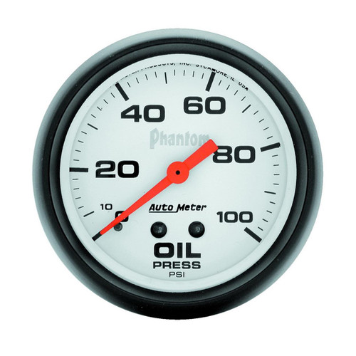 GAUGE, OIL PRESSURE, 2 5/8" , 100PSI, MECHANICAL, PHANTOM AUTO METER 5821
