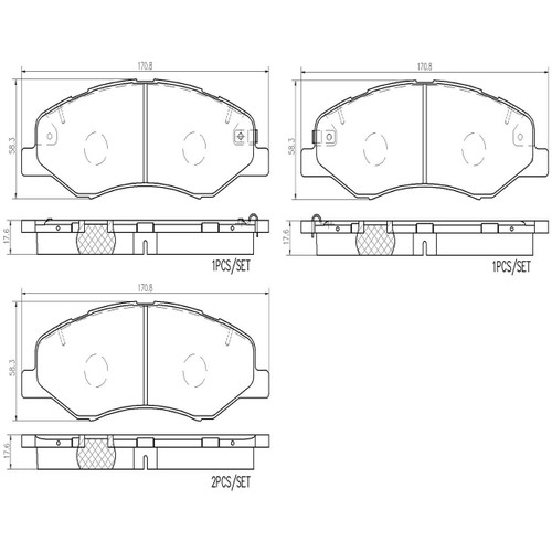 Premium NAO Ceramic OE Equivalent Pad BREMBO P28102N