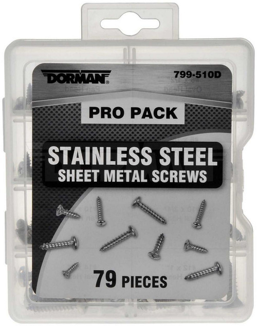 Pro Pack Sheet Metal Screws Stainless Steel - 79 Pieces DORMAN 799-510D
