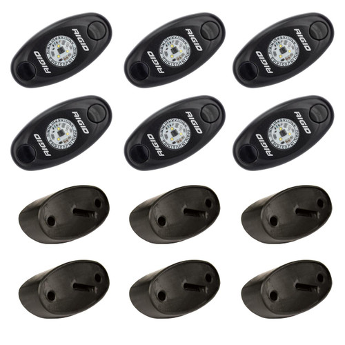 A-Series LED Universal Rock Light Kit, High Power Cool White, Set Of 6 RIGID IND 400253