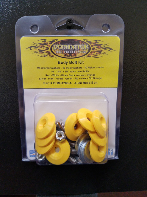DOMINATOR RACE PRODUCTS Body Bolt Kit Yellow Allen Head DOM1200-A-YE