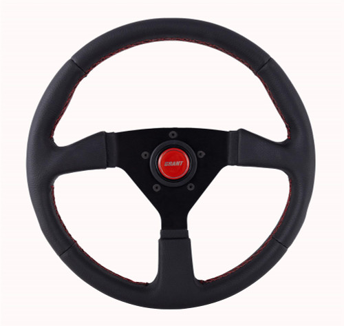 GRANT Steering Wheel 13.75in Wrapped w/Red GRT625