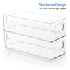 Clear Storage Bins with Handles Stackable Fridge Freezer Pantry Organizer Bins