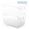 Clear Storage Bins with Handles Stackable Fridge Freezer Pantry Organizer Bins