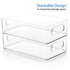 Clear Storage Bins with Handles Stackable Fridge Freezer Pantry Organizer Bins