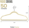 Utopia Home Velvet Suit Hangers 50 Pack Heavy Duty Non Slip Premium Ivory
