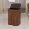 Laundry Hamper with Lid 72L Folding Bamboo Laundry Basket with Removable Liner