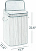 Laundry Hamper with Lid 72L Folding Bamboo Laundry Basket with Removable Liner