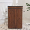 Laundry Hamper with Lid 72L Folding Bamboo Laundry Basket with Removable Liner