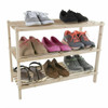 Wooden Shoe Rack Storage Shelf 3 Shelves Hallway Entryway Holds 9 Pairs