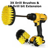 4PCs Home Drill Brush Attachment Power Scrubber Car Cleaning Kit Combo Scrub Tub