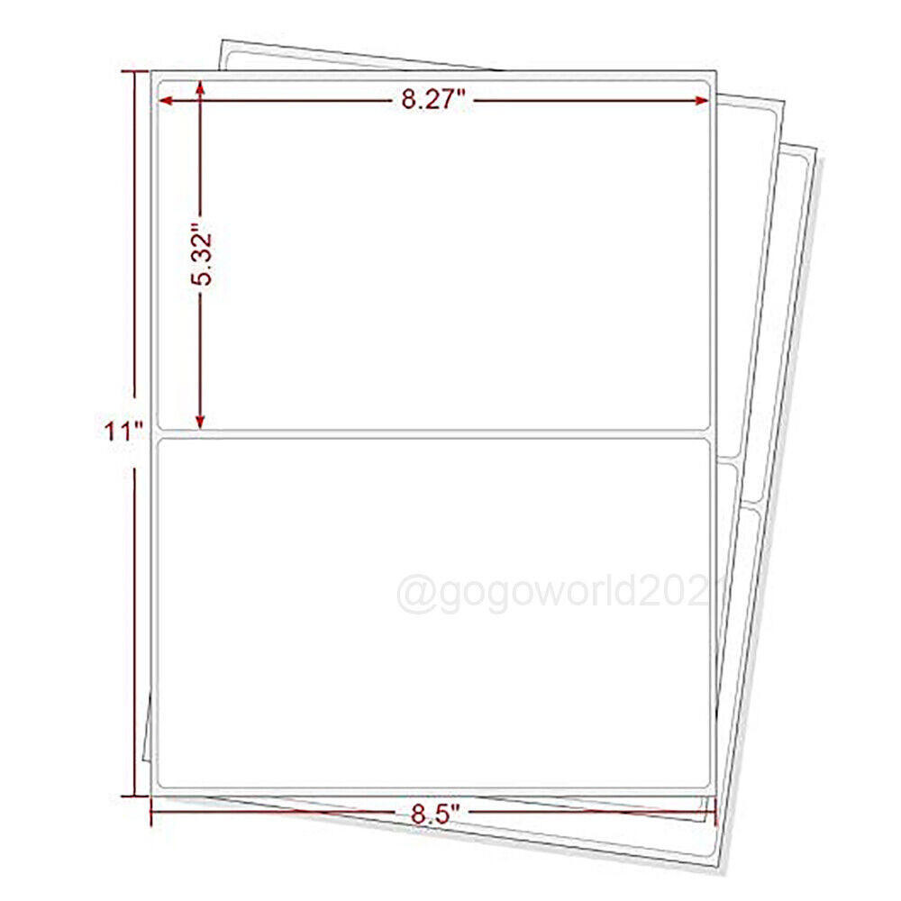US 200 Shipping Labels 8.5x5.5 Rounded Corner Self Adhesive 2 Per Sheet