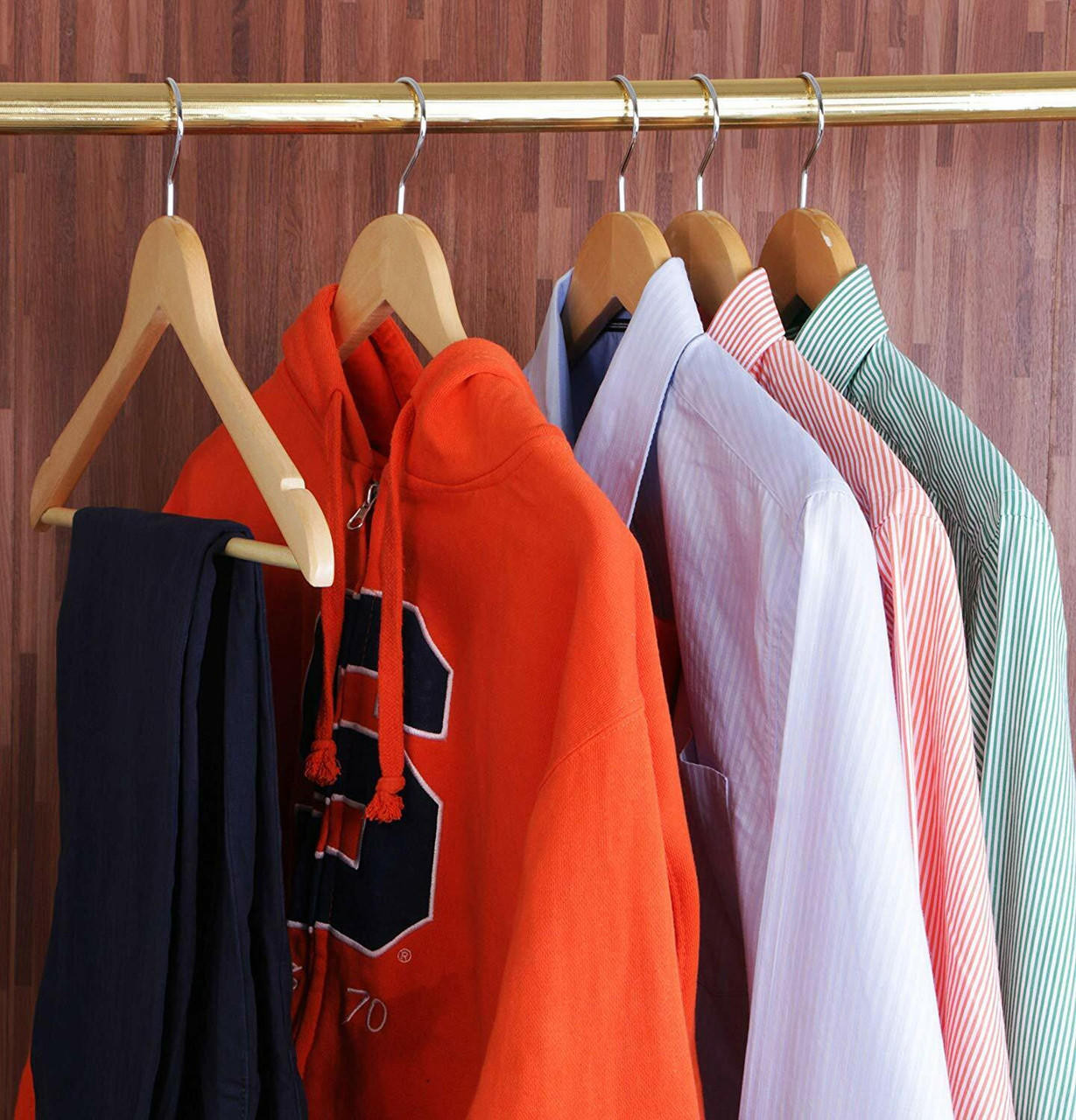 Premium Quality Clothes Hangers (100 Pack) Plastic Gallus Shirt Hanger -  Redstag Supplies