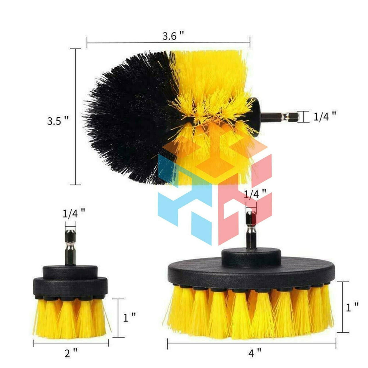 Drill Brush Set 3/8/12 pc Tile Grout Power Scrubber Cleaner Spin Tub Shower  Wall - Redstag Supplies