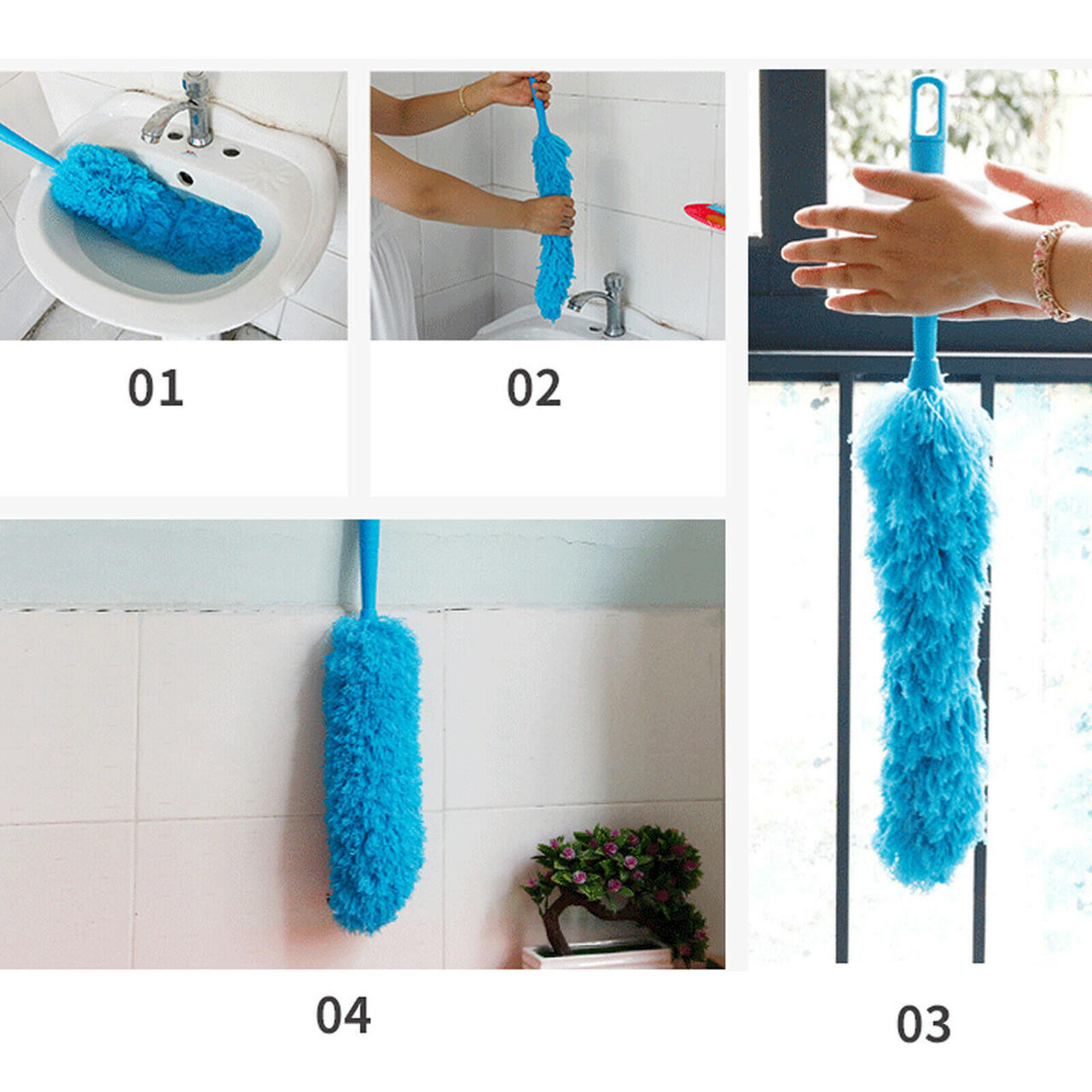 Bendable Fan Cleaning Brush Microfibre Household Dust Remover