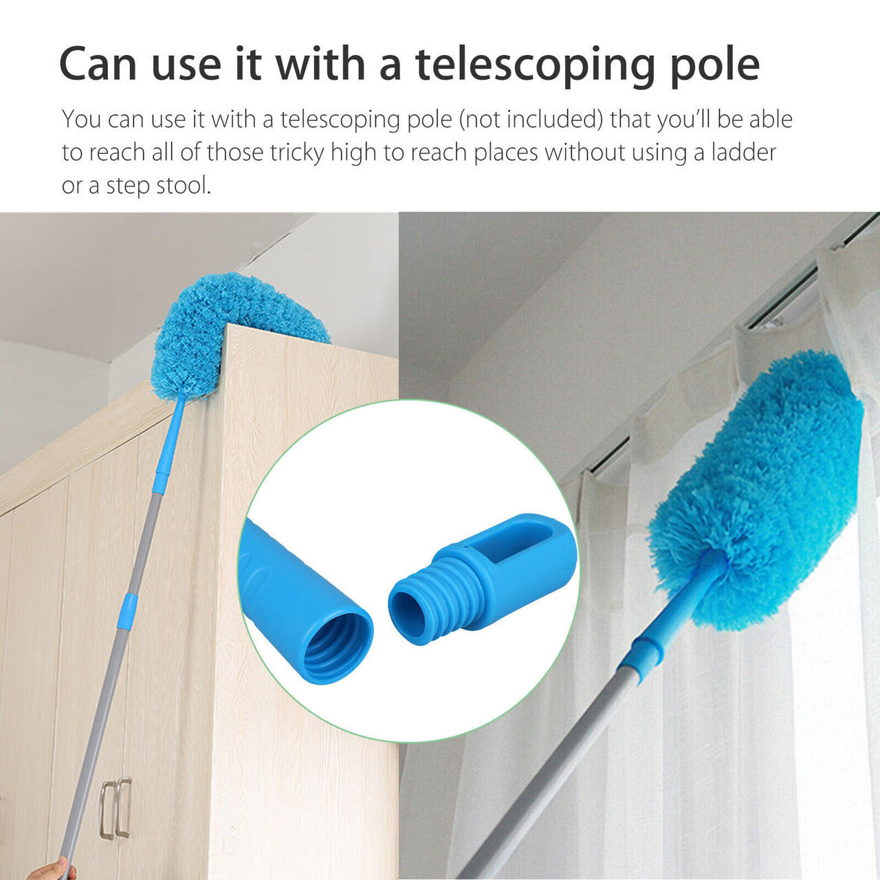 Extendable &Bendable Soft Microfiber Duster Dusting Brush Cleaning