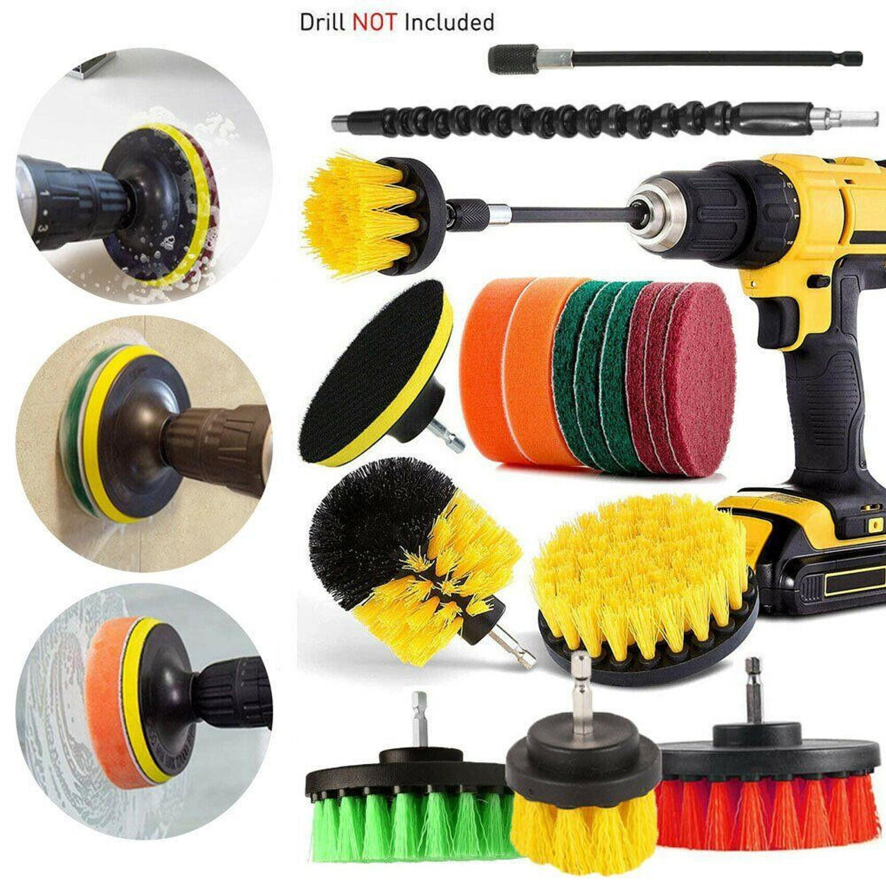 3PCS Drill Brush Power Scrubber Drill Attachments For Carpet Tile Grout  Cleaning - Redstag Supplies