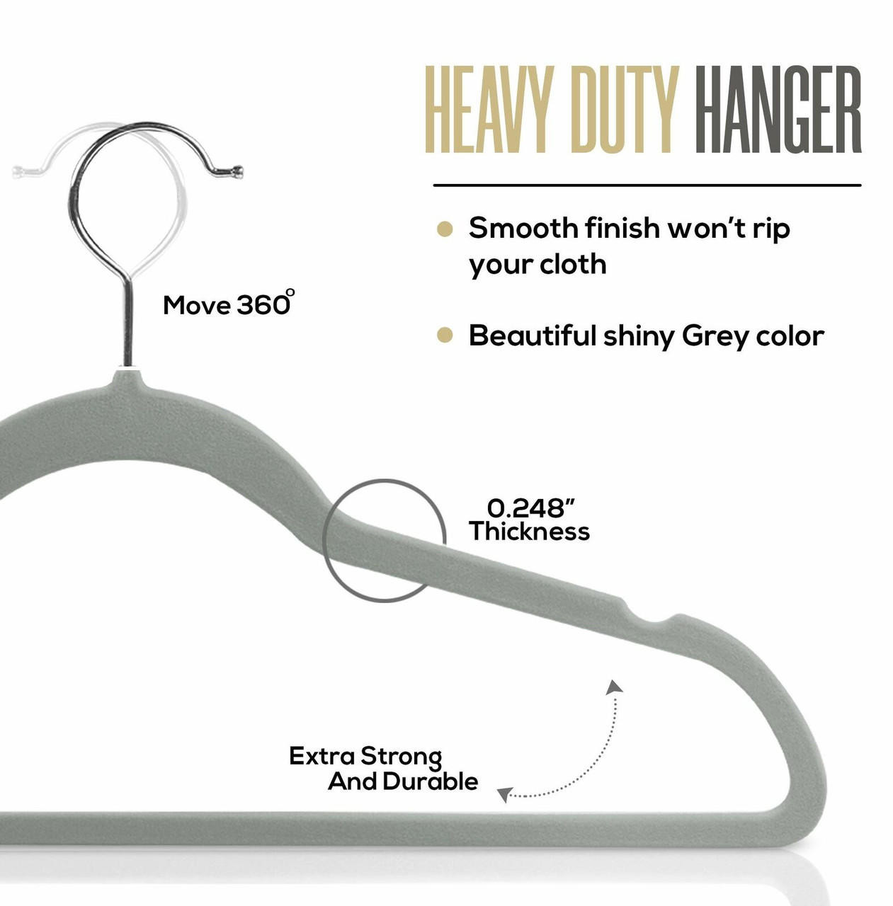 at Home 50-Pack Grey Velvet Suit Hangers