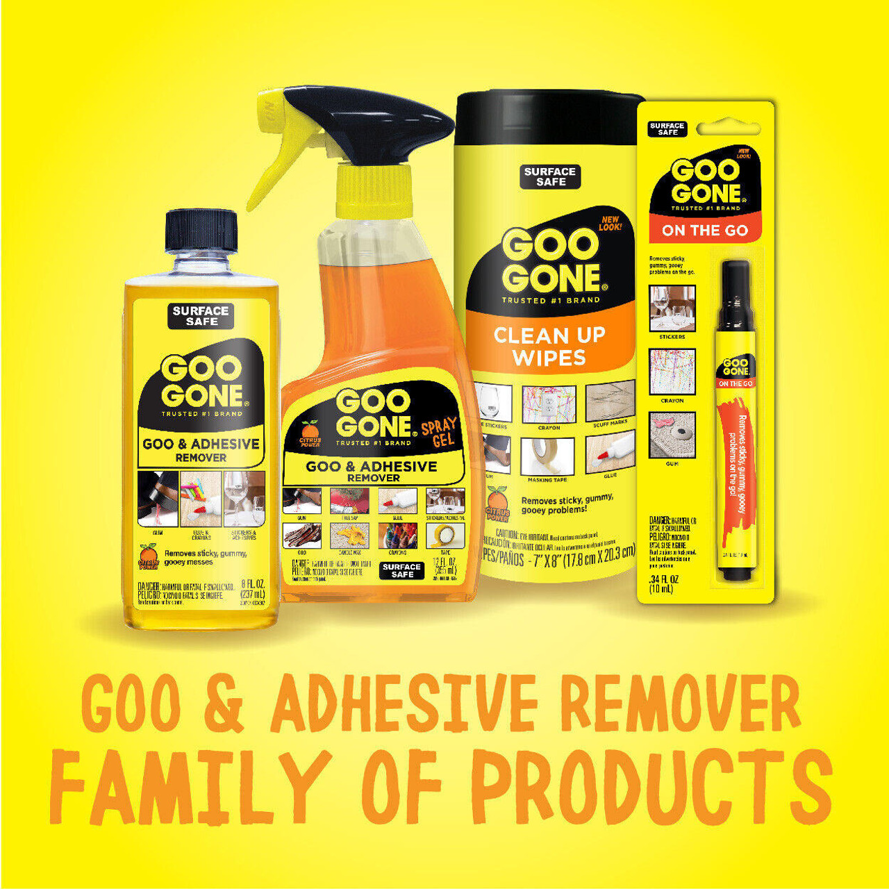 Goo Gone Remover Spray Gel 12 Oz Fresh Citrus Scent, Remove Sticky